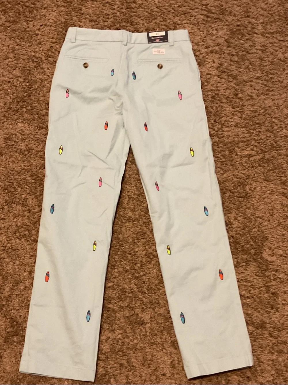 Vineyard Vines Light Blue Embroidered Surfboard Chinos